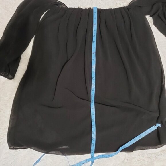 Tbags Los Angeles  Black Off Shoulder Mini Dress Sz Small - Picture 8 of 8